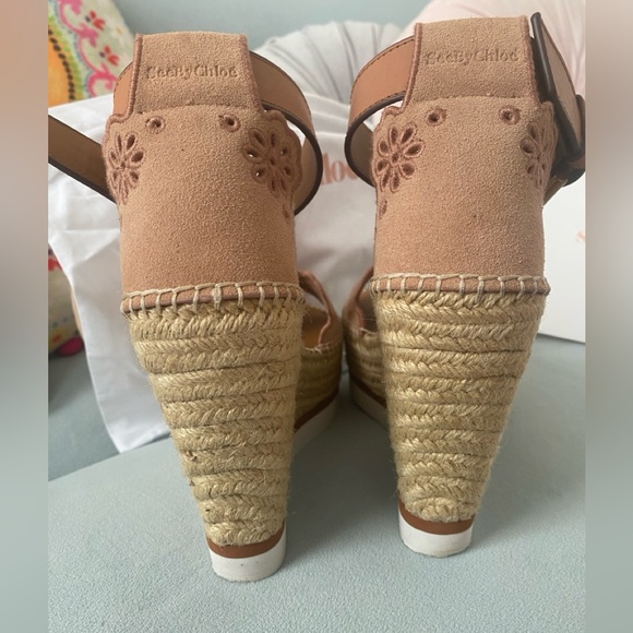 NEW SEE BY CHLOE WEDGES: worn 1 time in house to try on: 🩷SIZE US6/EU36 - Picture 6 of 8